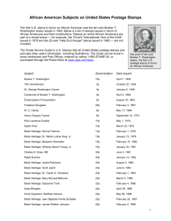 African American Subjects on United States Postage