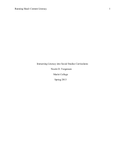 Running Head: Content Literacy 1 Immersing - iLearn