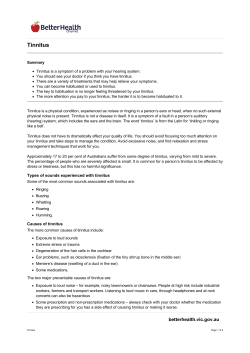 Tinnitus - Better Health Channel