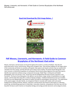 PdF Mosses, Liverworts, and Hornworts: A Field