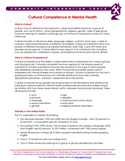 Cultural Competence in Mental Health