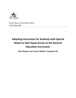 Adapting Instruction for Students with Special Needs to Gain Equal