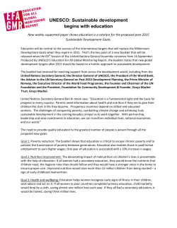 UNESCO: Sustainable development begins with education