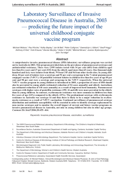 Laboratory Surveillance of Invasive Pneumococcal Disease in