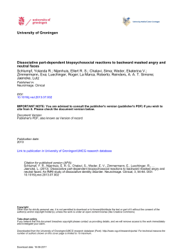 University of Groningen Dissociative part-dependent