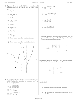 Final Examination 201-103-RE - Calculus I May 2016 1. (5 points