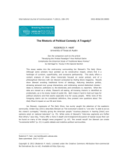 The Rhetoric of Political Comedy: A Tragedy?