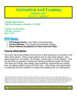 Animation and Gaming - Glendale Unified School District