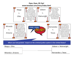 Mapp v. Ohio Miranda v. Arizona Hernandez v. Texas Gideon v