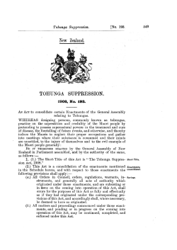 The Tohunga Suppression Act, 1907