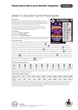Jewel 7s Doubler Game Procedures