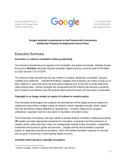 Google Australia Pty Ltd - Productivity Commission
