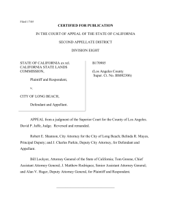 STATE CALIFORNIA STATE LANDS COMMISSION v. CITY OF