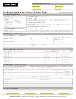 Enrollment Application/Change of Status Form