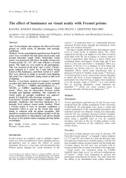 The effect of luminance on visual acuity with Fresnel prisms