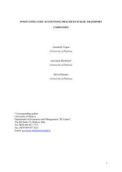 1 INNOVATING COST ACCOUNTING PRACTICES IN RAIL