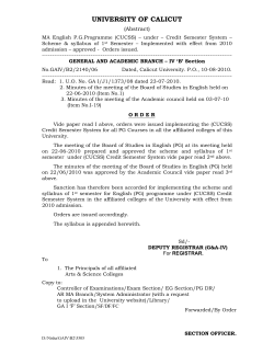 MA English - University of Calicut