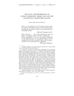 the legal transformation of ethnic geography: israeli law and the