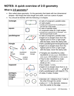 NOTES: A quick overview of 2
