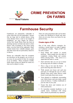 CRIME PREVENTION ON FARMS Farmhouse Security