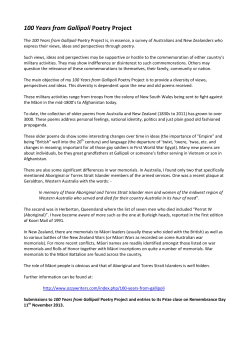 100 Years from Gallipoli Poetry Project