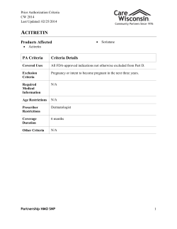 Prior Authorization Criteria