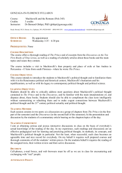 Machiavelli and the Romans (Pols 345)