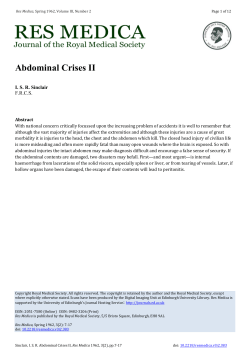 Abdominal Crises II - University of Edinburgh Journal Hosting Service