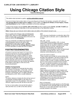 Carleton University Chicago Style tip sheet