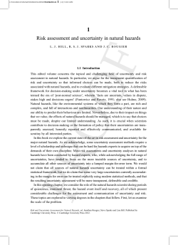 Risk assessment and uncertainty in natural hazards