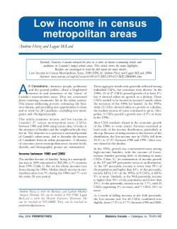 Low income in census metropolitan areas