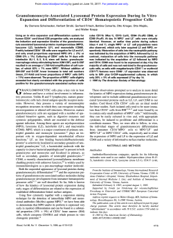 Granulomonocyte-Associated Lysosomal Protein Expression During