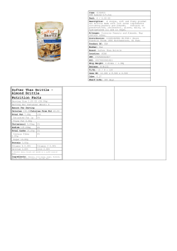 Softer Than Brittle - Almond Brittle Nutrition Facts