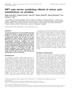 SIFT web server: predicting effects of amino acid substitutions on