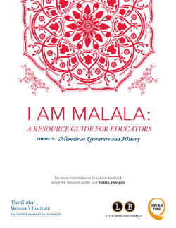 memoir as literature and history - I Am Malala: A Resource Guide for