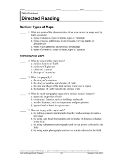 Directed Reading Section: Types of Maps