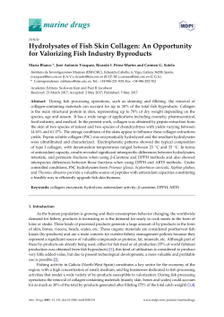 Hydrolysates of Fish Skin Collagen: An Opportunity for Valorizing