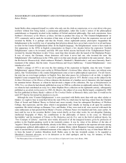 Isaiah Berlin`s Enlightenment And Counter-Enlightenment