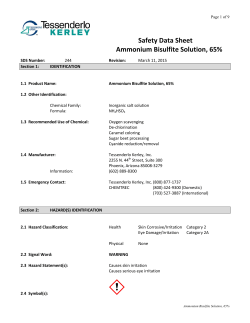Ammonium bisulfite solution 65 SDS