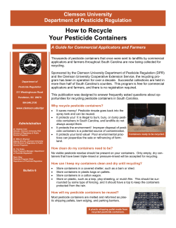 Bulletin 6: How to Recycle Your Pesticide