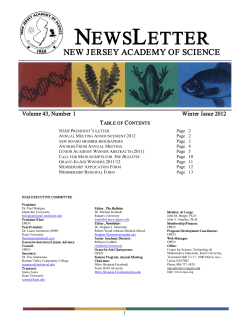newsletter - New Jersey Academy of Science