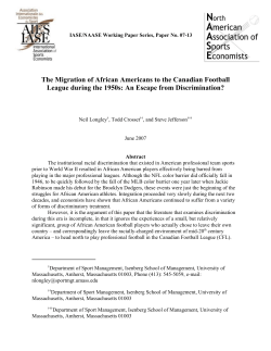 The Migration of African Americans to the Canadian Football