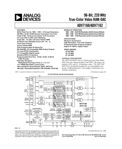 ADV7160/ADV7172 96-Bit, 220 MHz True-Color Video RAM-DAC