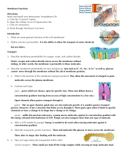 membrane functions
