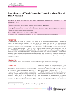 Direct imaging of titania nanotubes located in mouse neural stem