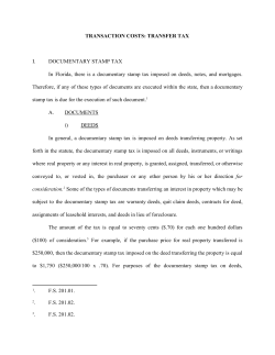 Transaction Costs-Transfer Tax, Real Estate Transactions
