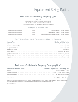 Equipment Sizing Ratios and Suggested Floor Plans