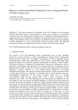 Behavior of Particulate Matter Produced by Cars in a Regional