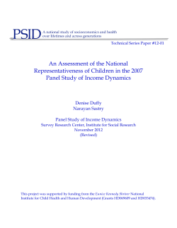 An Assessment of the National Representativeness of Children in