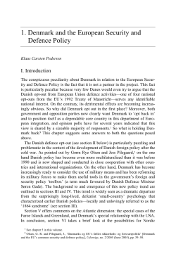 1. Denmark and the European Security and Defence Policy